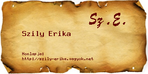 Szily Erika névjegykártya